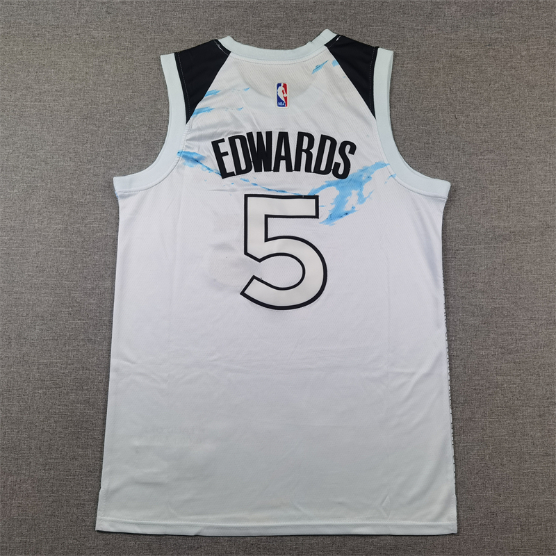 Men Minnesota Timberwolves #5 Edwards white  2024 2025 NBA jersey->youth nba jersey->Youth Jersey